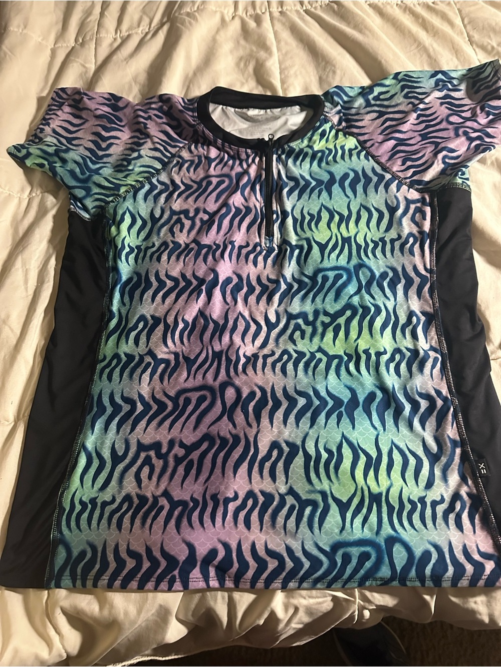 TomboyX Women's Multi-Color Wave Print Rash Guard